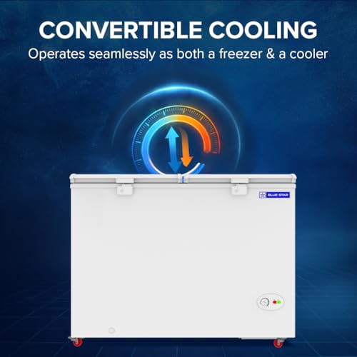 Image of Blue Star HT4-N350, 350 Liter Hard Top Double Door Deep Freezer (310 Liter, White, 4-star)