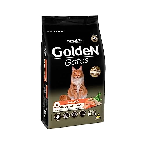 RAÇÃO GOLDEN GATOS ADULTOS CASTRADOS SALMÃO - 3 KG