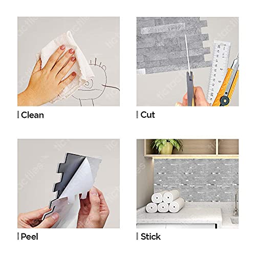 Tic Tac Tiles Peel And Stick Self Adhesive Removable Stick On Kitchen Backsplash Bathroom Metallic Tiles (Silver Grey, 12) #TOP4