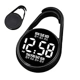 Genérico Digital Pocket Watch, Waterproof Electronic Timepiece, Clear Digital Readout, Portable Keyring Pocket Watch with Compact Time Tracker for Travel Road Trip Commuting 1.97in