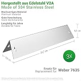 ecooe V2A szyny aromatyzujące ze stali nierdzewnej do Weber Spirit i Spirit II - seria 200 od 2013 - zamiennik do Weber 7635 (3 sztuki) - pasują do Weber Spirit E210 S210 E220 i wielu innych