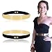 Women Elastic Mirror Metal Waist Belt Metallic Waistband,Golden, One Size