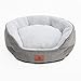 Lit rond en forme de donut pour chat et chien - lit en peluche courte, confortable - pour animal domestique de petite et moyenne taille - livré avec coussin