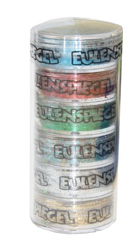 Eulenspiegel 999103 - Polyesterglitzer Classic-Edition, 6 x 6 g, Streuglitzer, Karneval, Halloween, Mottoparty