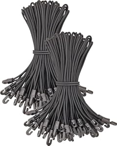 WMZOBH 100 Stück Spanngummi Haken 25cm Schwarz