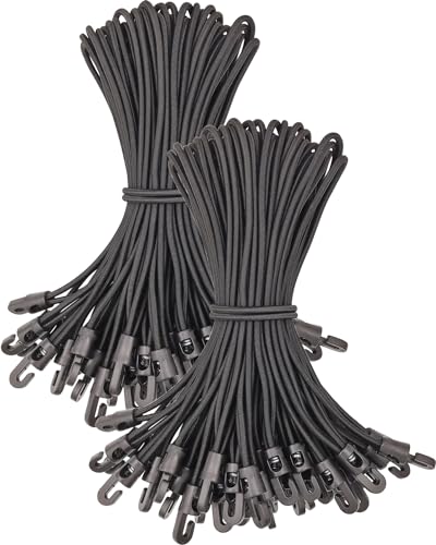 WMZOBH 100 Stück Spanngummi Haken 25cm Schwarz