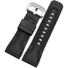 SKM WatchBands for Seven Friday Rubber Watch Strap Egler Waterproof Watch Band Sevenfriday P Series Yp3c/02 Color Black-Steel, Size 28mm