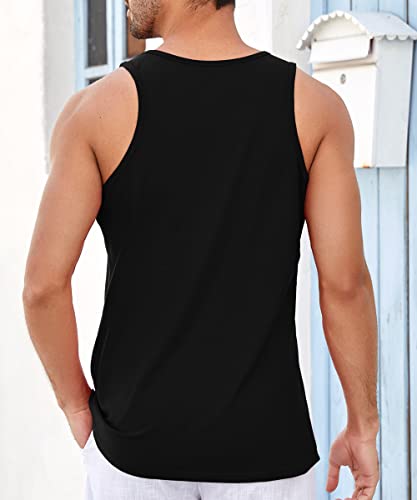Image of Runcati Mens Workout Tank Tops Gym Sleeveless Shirts Palm Tree Vintage Style T-Shirt
