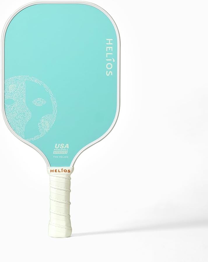 HELIOS Basic Pickleball Paddle Set of 2 – Ocean Mist | Reinforced Fiberglass Surface with Reactive Honeycomb Core | 8oz, Beginner Set for Control | USAP Approved