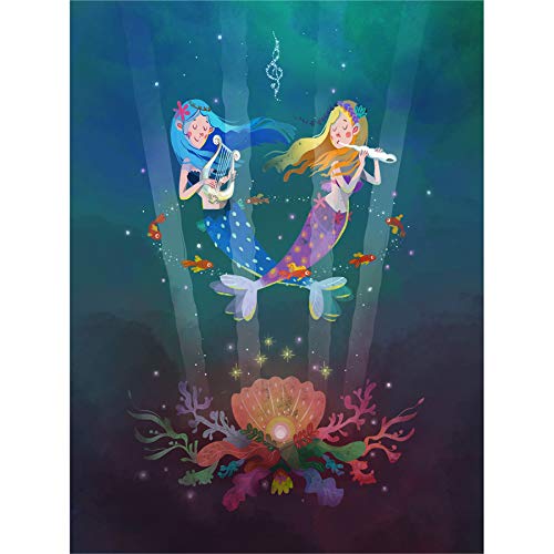 Wee Blue Coo Mermaids Kids Music Art Print