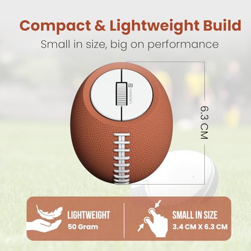 Image of Portronics ToadPlay Rugby Mini Wireless Bluetooth Mouse with Dual Wireless Connectivity (BT + 2.4 GHz), Rechargeable Battery, Noise-Free Clicking, Multi-Device Pair, Adjust Sensitivity (Brown)