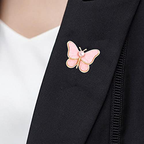 Image of GBAHFY Butterfly Pearl Brooch Gold Elegant Bridal Vintage Style Pins Wedding Banquet Anniversary Brooch for Women