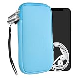 kwmobile Neoprene Phone Pouch Size XL - 6.7/6.8" - Universal Cell Sleeve Mobile Bag with Zipper, Wri