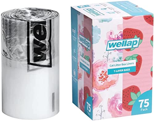 Waste Drawer Liners For Litter Box Automated By Wellap - 75 Pack - 9-11 Gallons - 23.5" X 29" Replacement Liners Cat Pan Waste Bin #TOP5