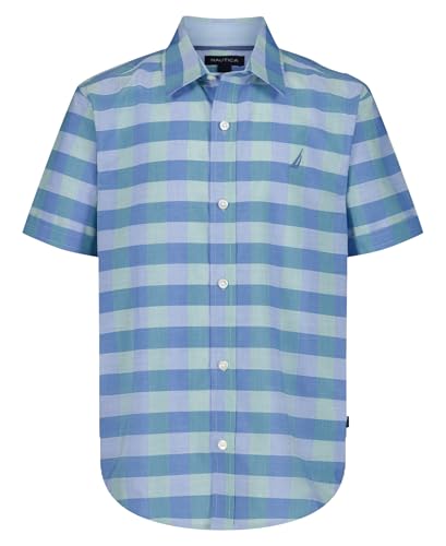 Image of Nautica Boys Short Sleeve Woven Button-Down Shirt. Light Weight & Breathable