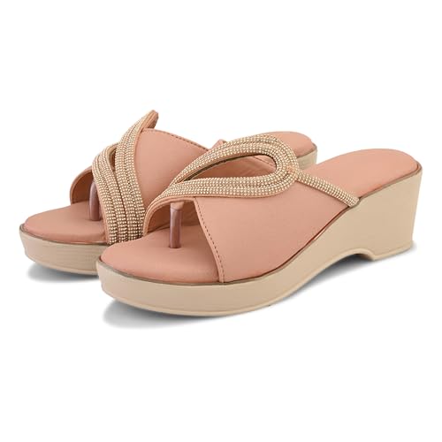 Image of Centrino Women's Wedge Heel Sandals | Stylish Slip-On Sandals for Ladies | Soft Cushioned Footbed for Comfort | Elegant & Trendy Design | Lightweight and Durable Fashion Footwear (9404)