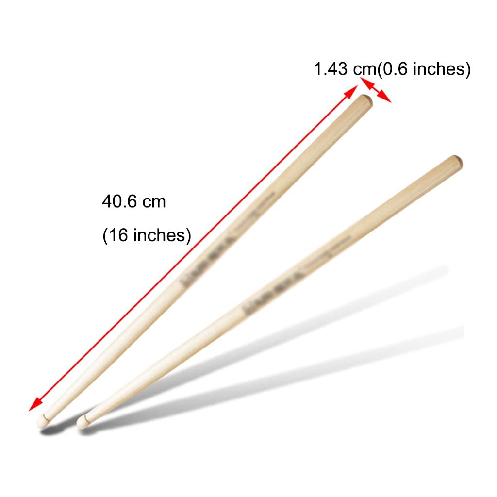 Trommelstöcke 1-3 Paare, Rhythmusübungen Für Jungen Und Mädchen 5A White Jade Wood Drumsticks, Mit Einer Tropfenförmigen Spitze, Zubehör Für Schlagzeuginstrumente