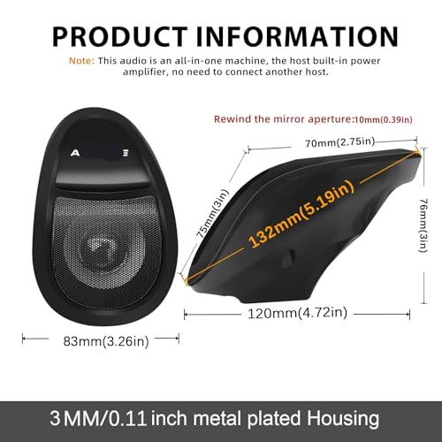 Parlante para Manillar de Moto Compatible Audio FM Negro miniatura 3