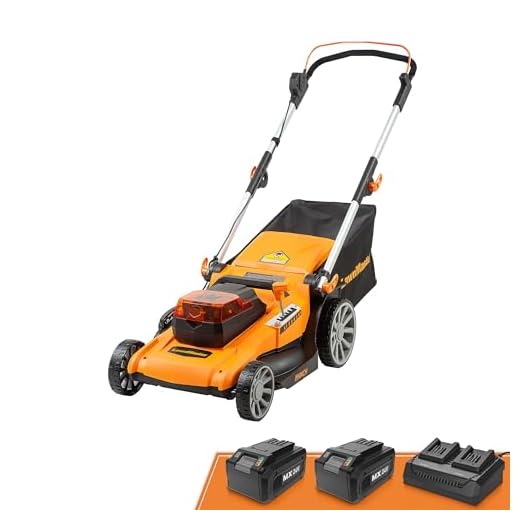 LawnMaster 48V MAX Electric Lawn Mower, 19-inch Brushless Cordless Lawn Mower with 2X24V MAX 4.0Ah Battery and a Dual Charger-CLMF4819A