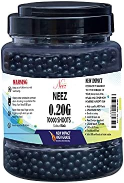 Neez Airsoft BB Pellets 6mm Plastic Balls High Grade Paintball heavy Duty and Smooth Polished - 0.12g, 0.20g, BB 1000, 2000, 5000, 10000 Rounds