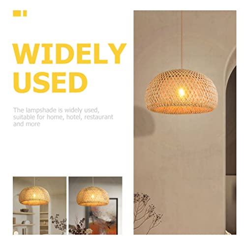 Tofficu Rattan Luzes Pendentes Iluminação Doméstica Rattan Lâmpada Cobertura Feito à Mão Lustre Retr