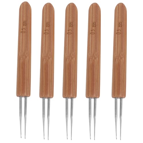 Agujas de ganchillo para rastas y trenzado con mango ergonómico de madera 2