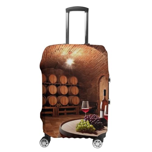 Red Wine Cellar Luggage Cover, Washable Elastic Suitcase Cover Protector Fit 18-32 Inch Luggage
