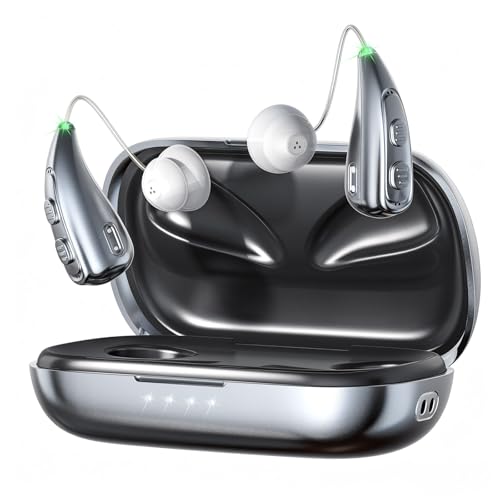 Hearing Aids for Seniors, Hearisay Rechargeable Hearing Amplifiers, 5 Levels of Volume Automatic Digital Noise Cancelling Hearing Aids for Seniors with Super Convenient Charging Case (gray)