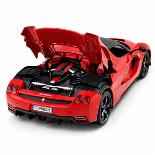 Image of 1:24 Scale LaFerrari Die Cast Metal Car Model with Openable Doors & Hood, Detailed Interior, Pull Back Action Toy Car for Kids & Collectors, Display Model