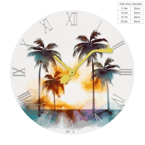 Horloge silencieuse motif palmiers pour créer un salon zen et moderne - 3