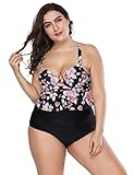 trajes de baño xxl mujer chile Bikini con volante y pantalón con arruga, pueden cubrir la carnosidad sobrada de vientre y cintura.