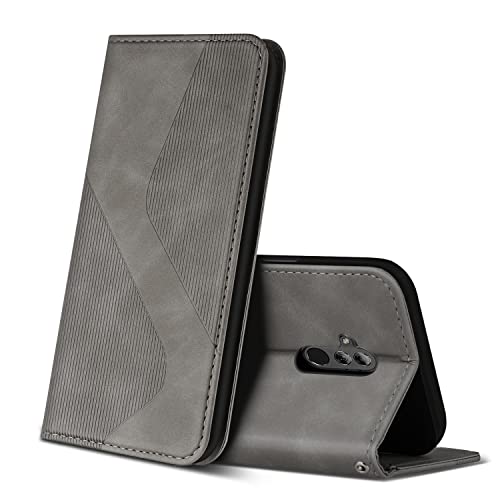 ZONNAVI Cover per Huawei Mate 20 Lite, Flip Custodia Pelle PU con [Slot Cart] [Supporto Stand] [Magnetica], Cover a Libro Portafoglio per Huawei Mate 20 Lite (Grigio)