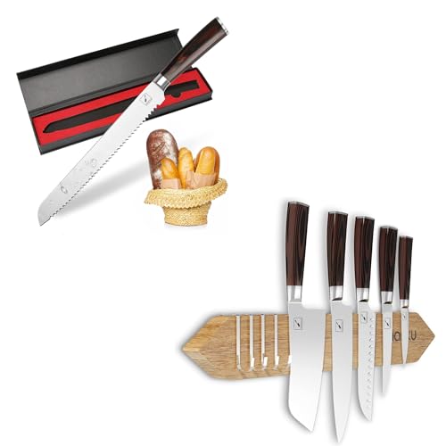 imarku 10 Inch Bread Knife 16 Inch Magnetic Knife Holder for Wall