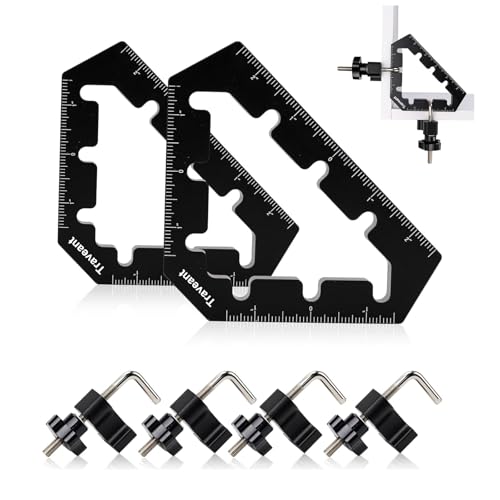TRAVEANT Corner Clamps for Woodworking Tools 45 and 90 Degree Clamps Aluminum Alloy Positioning Squares Right Angle Clamps Clamping Squares for Picture Frame Box Cabinets Drawers