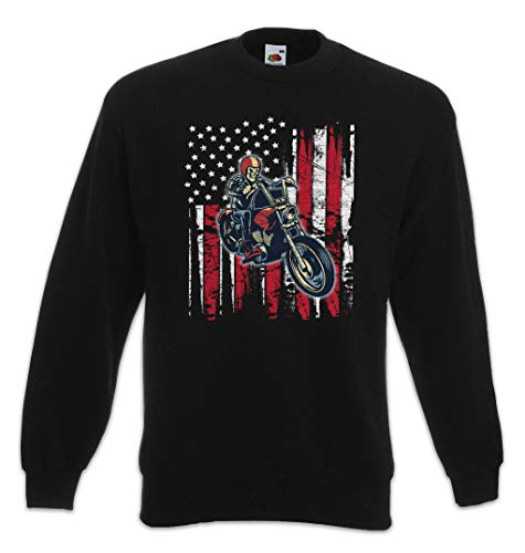 Sweatshirt biker Urban Backwoods avec imprimé squelette pull homme sans capuche noir