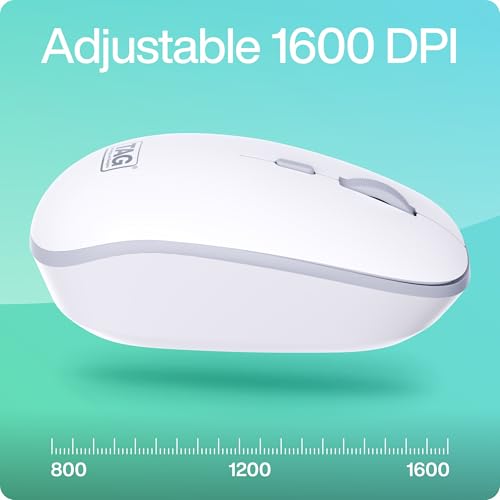 Image of TAG WM500 White /Grey Wireless Mouse, 2.4GHz USB Receiver, Dedicated DPI Button (800 /1200 /1600), 4 Buttons, Ambidextrous & Light, Power-Saving, 10m Range, 1x AA Battery, Supports Windows /Mac /Linux /iOS