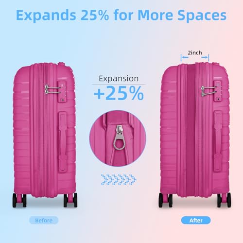 Image of LARVENDER Carry On Luggage 22x14x9 Airline Approved, Suitcases with Wheels