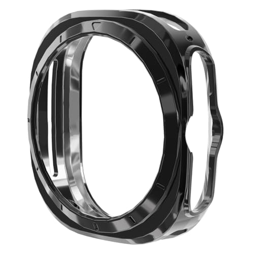 [koolriver] Galaxy Watch Ultra 2025 Ultra1/ 2 Ultra �P�[�X �J�o�[ ���b�L �N���A �ی�P�[�X/�J�o�[ �M�����N�V�[�E�H�b�` �E���g�� ��1/2���� TPU �P�[�X(�u���b�N)