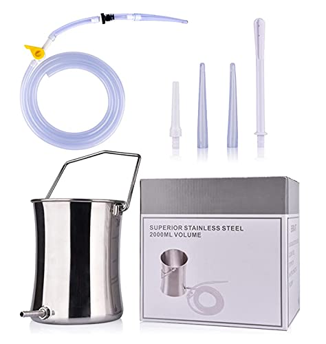 Ryanong FanXus Stainless Steel Enema Kit Coffee Enema Bucket Kit, Reusable Enema Bucket Enema Cleanse Kit for Home, Coffee, Water Colon Cleansing Detox Enemas.