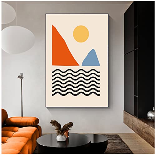 Poster toile scène mur art abstrait WAXBHERWS décoration salon chambre sans cadre