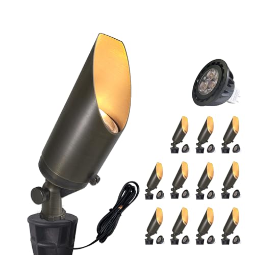 COLOER Brass Landscape Spotlight 12-Pack, 2700K LED MR16