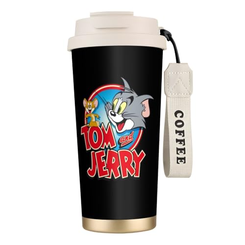 コーヒーカップ トムとジェリー タンブラー 魔法瓶 水筒 保温マグ 車載カップ 直飲み 保温保冷 ストロー付き 広口 500ml