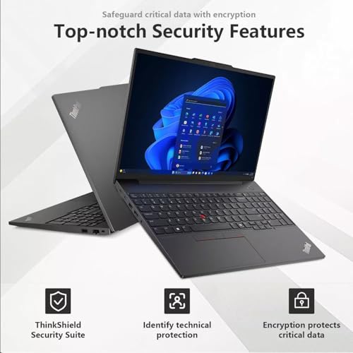 Image of Lenovo ThinkPad E16 Business Laptop, 16 inch WUXGA Display, Intel Core i5-1335U, 40GB RAM, 2TB SSD, HDMI, RJ-45, Wi-Fi 6, Backlit KB, Spill-Resistant Keyboard, Intel Iris Xe, Win 11 Pro, Black