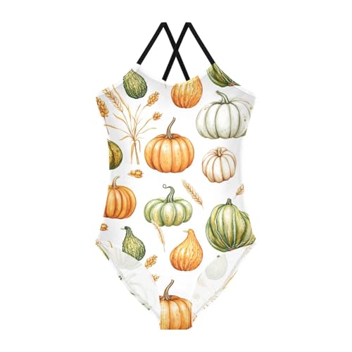 Pumpkin Autumn Fall Halloween Girls One Piece Swimsuit Beach Swimwear 20858952