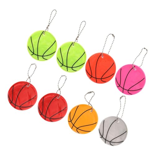 COSMEVIVI Reflective Pendant Keychain 6cm Glowing Basketball Decor for Backpack Boys and Girls Sports Charm