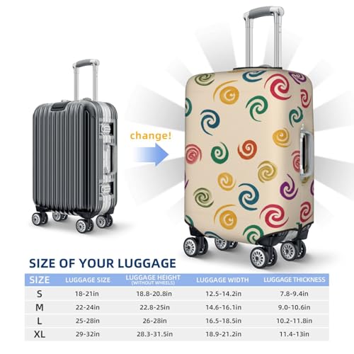 Rainbow Spirals On Beige Shape Elastic Travel Luggage Covers Dustproof Scratch-Resistant Suitcase Protector Fit 22-24 Inch4