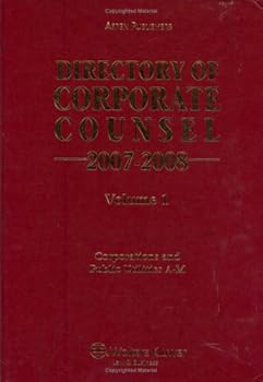 Hardcover Directory of Corporate Counsel 2007-2008 Book