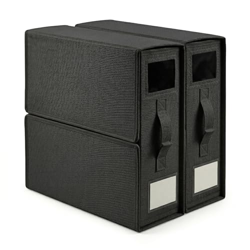Image of CLAPONE Bedsheet Organizer Storage Box, Foldable Clothes Storage Container, Non-Woven Closet Organizer for Bedding, Blankets, Comforters & Underbed Storage (Black, Pack Of 2)