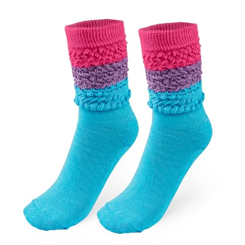 Flagsky Neon Slouch Socks 80s 90s outfits for women Soft Extra Long Scrunch Knee High Leg Warmers Perfect for Party