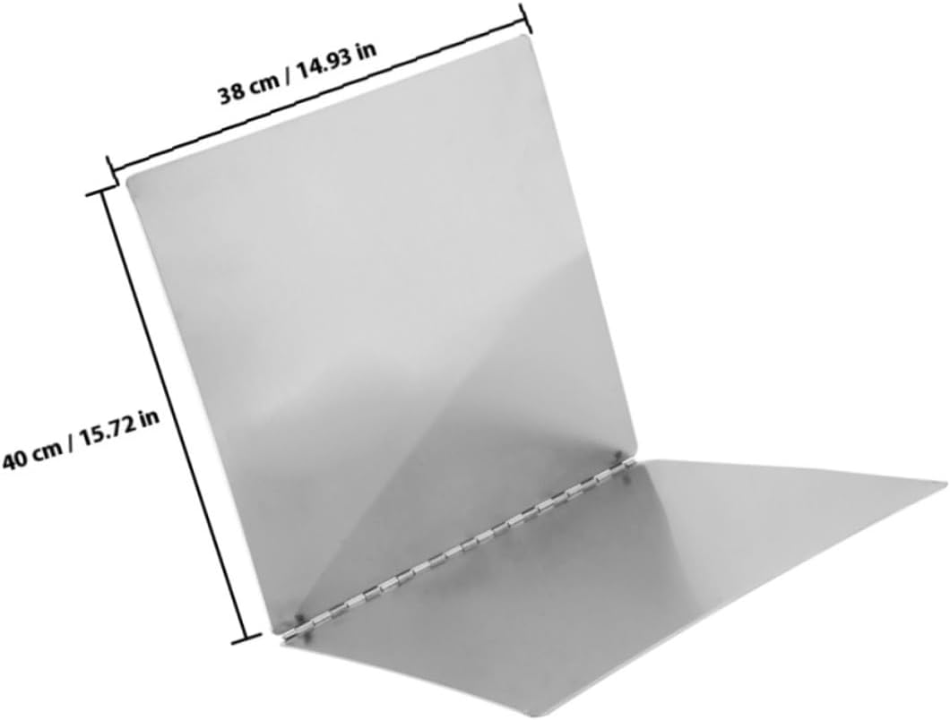Foldable Stainless Steel Grease Splatter Guard 38cm X 40cm, Double-sided Oil Splash Screen for Stove, Heat Resistant Kitchen Baffle for Frying Pan Cooking